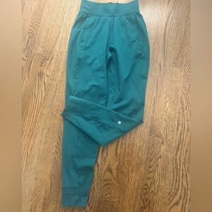 lululemon athletica storm Teal Joggers rulu run pants 2 small blue green pocket